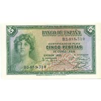 Matidia ESPAÑA Billete Original II REPÚBLICA 5 PESETAS 1935